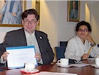 Gerd-Peter och Katia på invandragruppens arbetsmöte i Helsingfors.